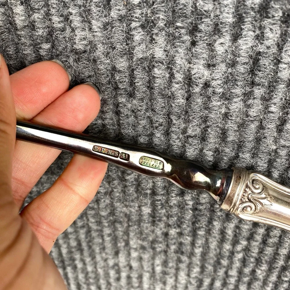 Web Sterling Handle Sheffield England EPNS A1 Silver Plate Ladle with Box 13.5in